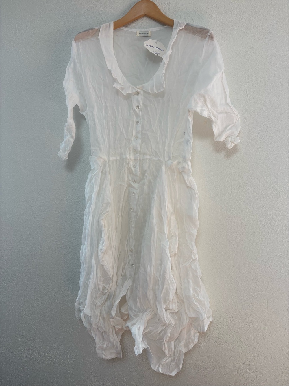 Ethereal White Button-Front Casual Women’s Dress
